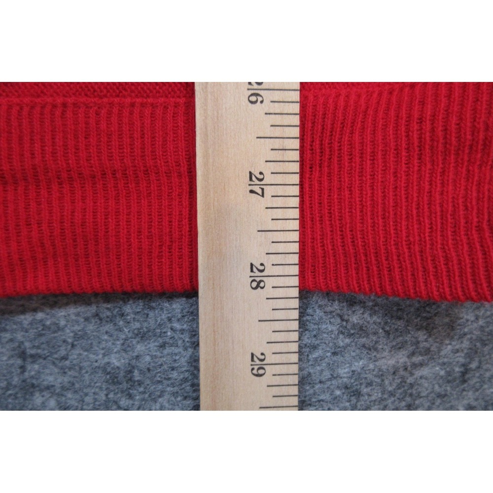 Vintage Lacoste Sweater Mens 2XL Acrylic Knit  Red V Neck Classic‎ Logo - Picture 5 of 7